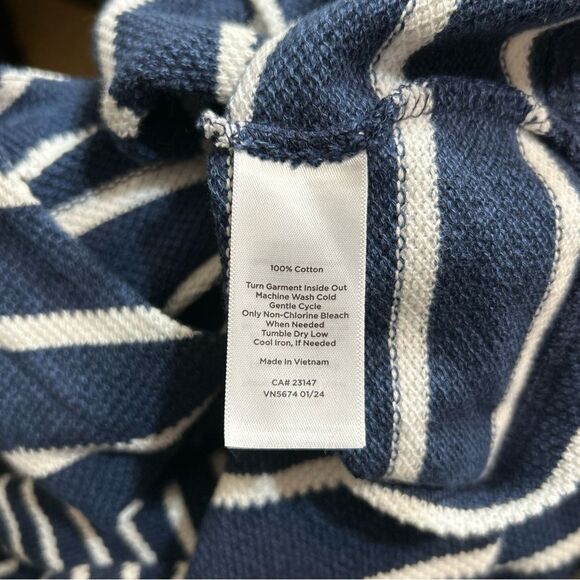 Talbots Piqué Knit Shift Mini Dress Navy White Valley Stripe Plus Sze 1x Preppy - Picture 6 of 7